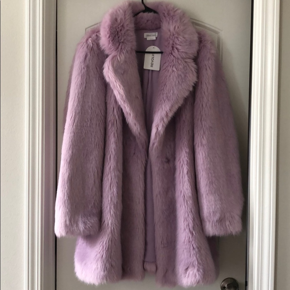 Lovers + Friends Tillie faux fur coat in lilac